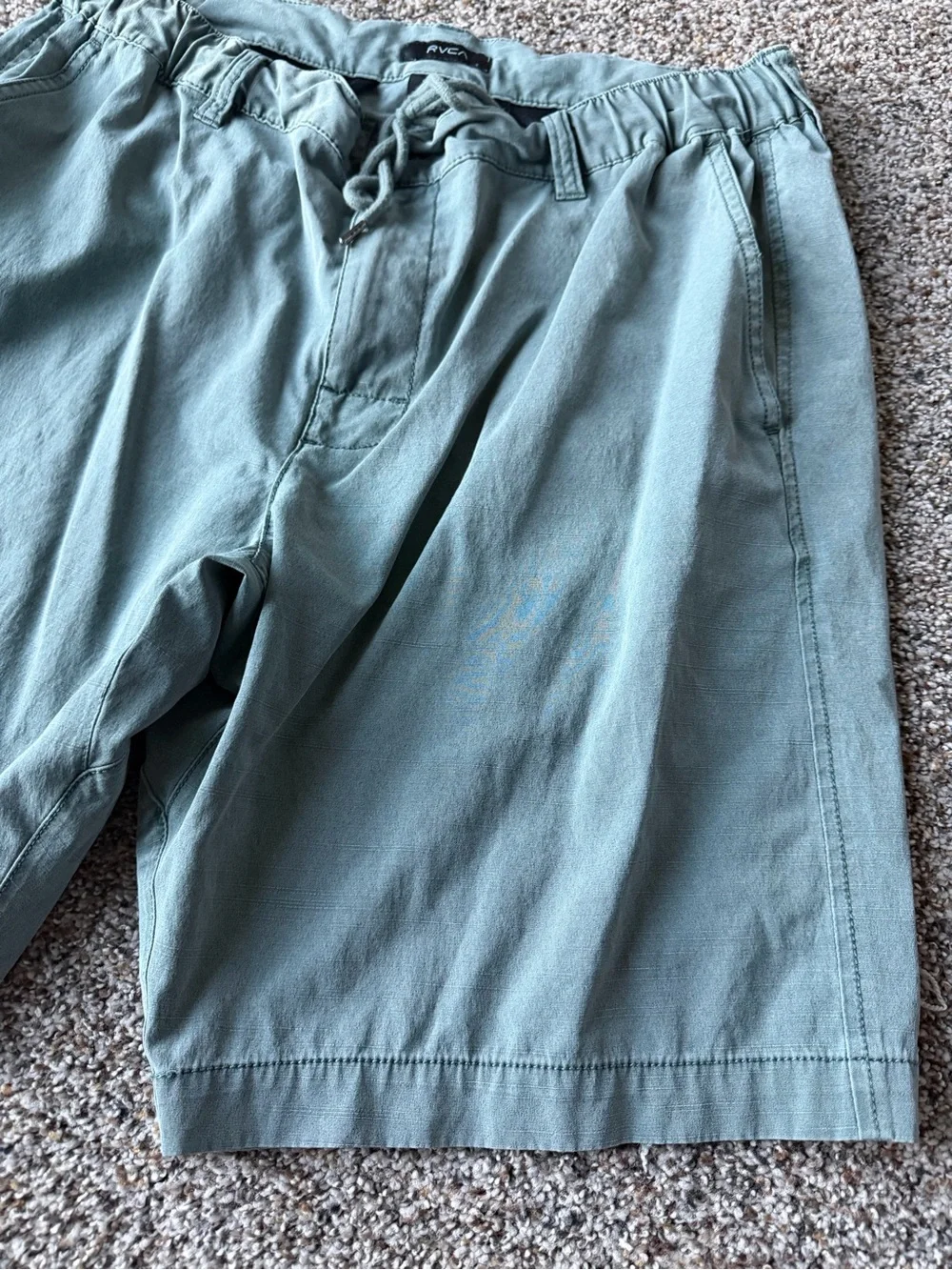 RVCA All-Time Men's 33 Seafoam Green Chino Hybrid Shorts Surf Skate Drawstring